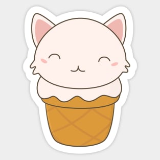 Kawaii Cute Ice Cream Cone T-Shirt Sticker